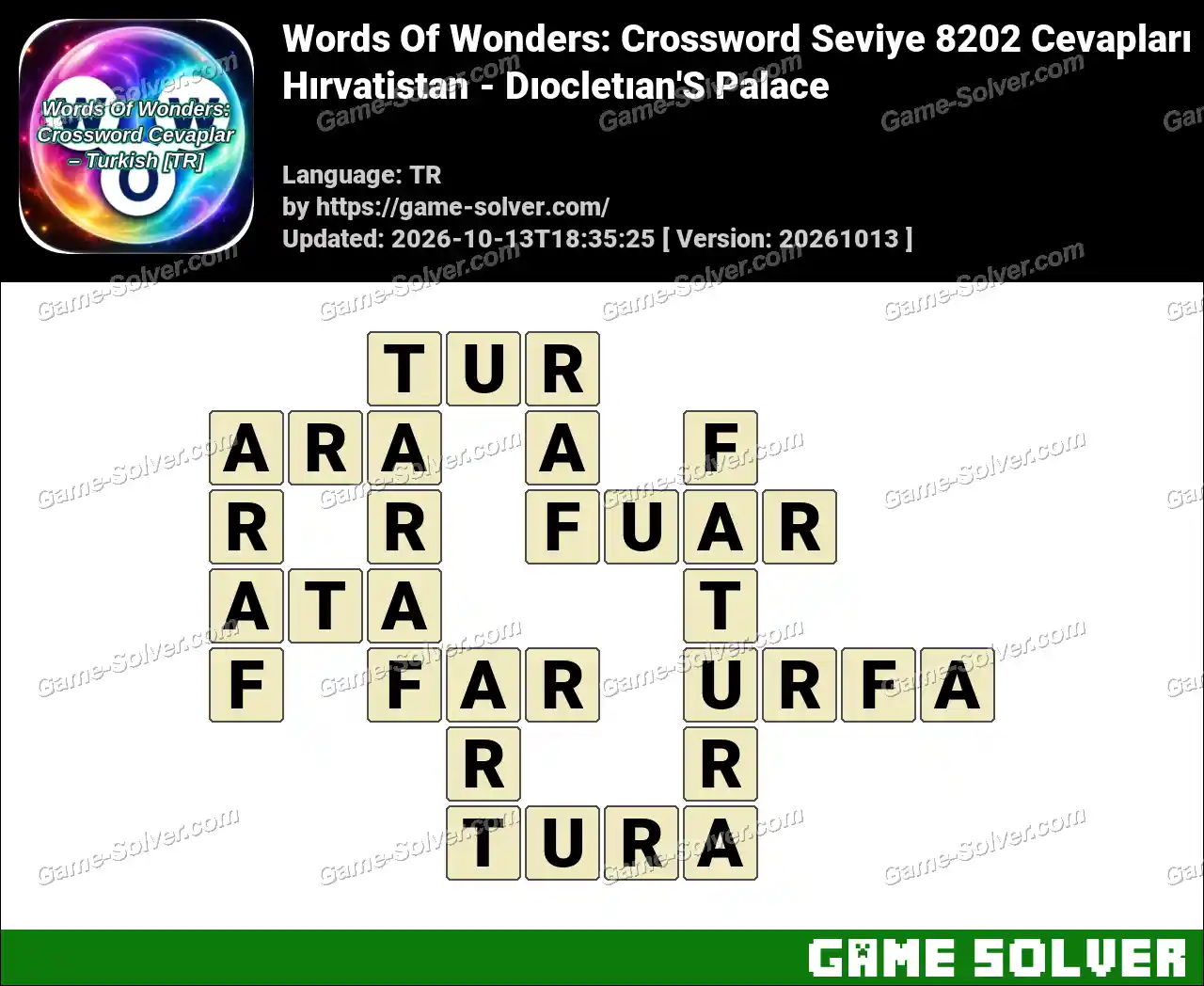 Words Of Wonders: Crossword Seviye 8202 Cevapları – Hırvatistan – Dıocletıan’S Palace